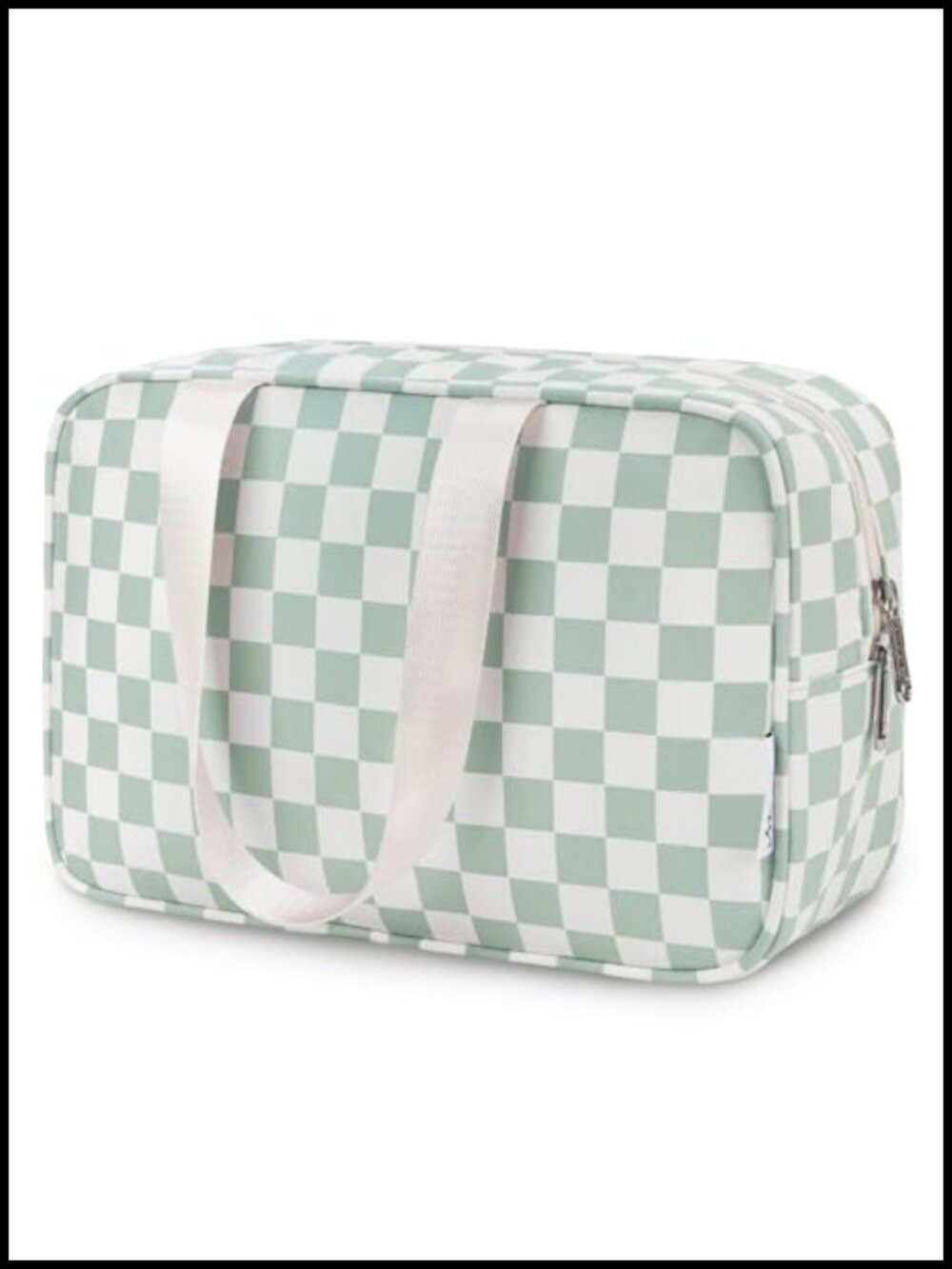 Large Travel Toiletry Bag Checkered Makeup Organizer Water Resistant